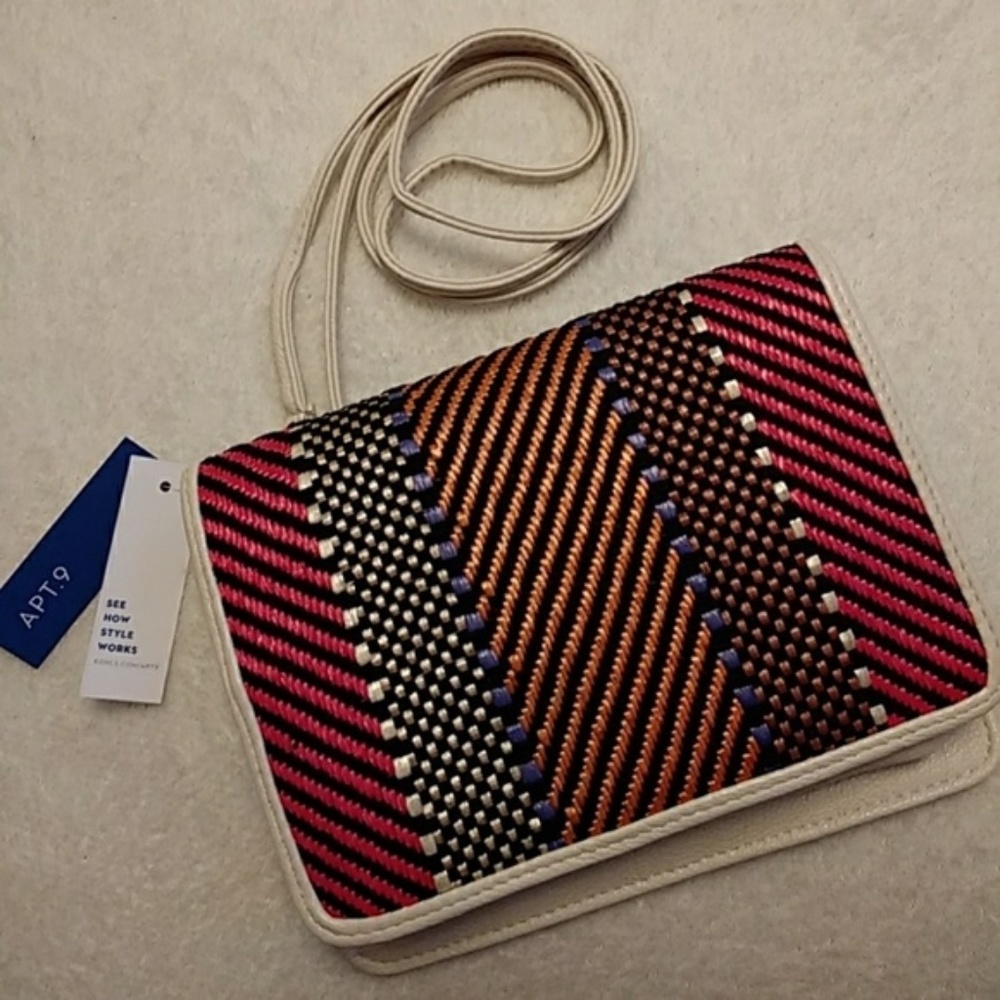 Cream & Straw Crossbody Wallet